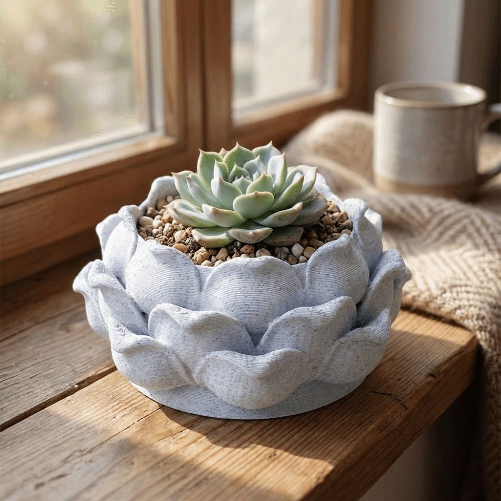 Echeveria Succulent - Pot Tanaman Sukulen Bentuk Teratai, Pot