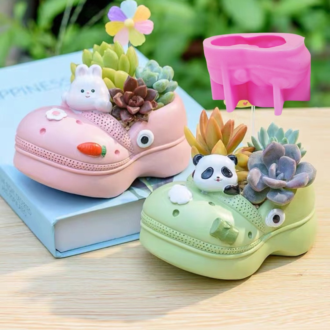 Sandal hewan 3D, Pot bunga tan - Echeveria Succulent ulasan dan harga