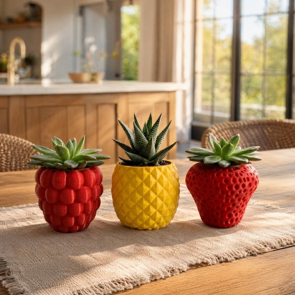 Pot Bunga Buah Plastik Cetak 3 - Echeveria Succulent ulasan dan harga