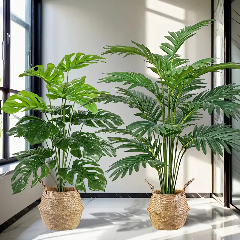 2 Buah Tanaman Palem Buatan 24 - Monstera Adansonii ulasan dan harga