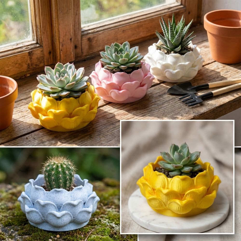 Pot Tanaman Sukulen Bentuk Ter - Echeveria Succulent ulasan dan harga